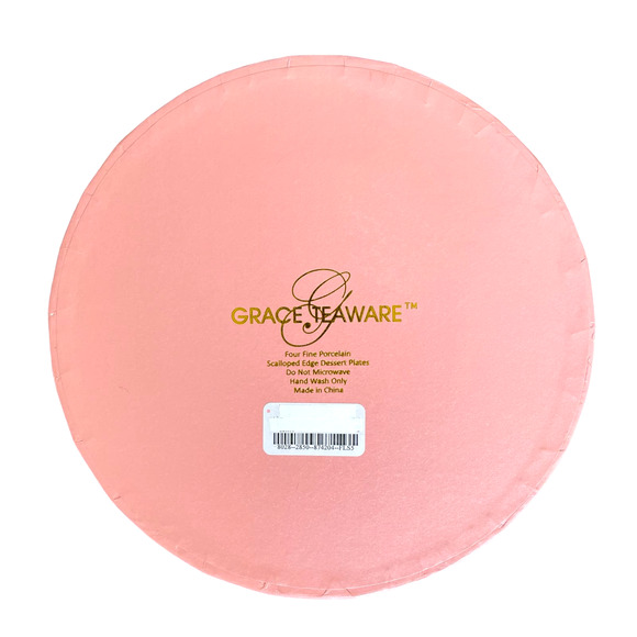 Grace Teaware Fine Porcelain Floral Dessert Plates 8in Set of 4 in Gift Box New - Picture 11 of 12